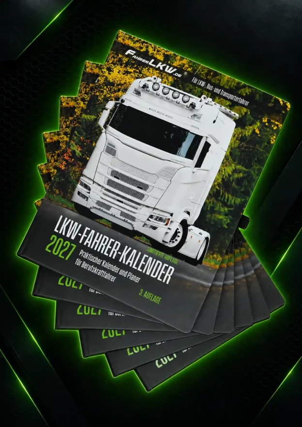 LKW-Fahrer-Kalender 2027 für Berufskraftfahrer – mehrere Kalender im Stapel